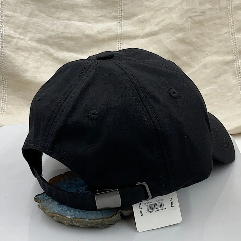 Lucky Highest Quality Stainstitch Black Baseball Cap, Adjustable Head Size.